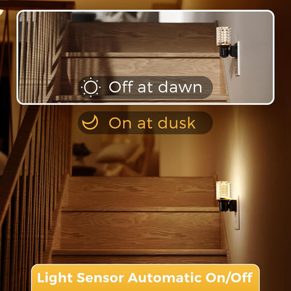 L LOHAS LED Night Light, Dimmable Night Lights Plug into Wall, Automatic Night Lights Plug in with Auto Light Sensor,Adjustable Brightness Amber LED Night Light, for Bedroom Hallway Home Decor