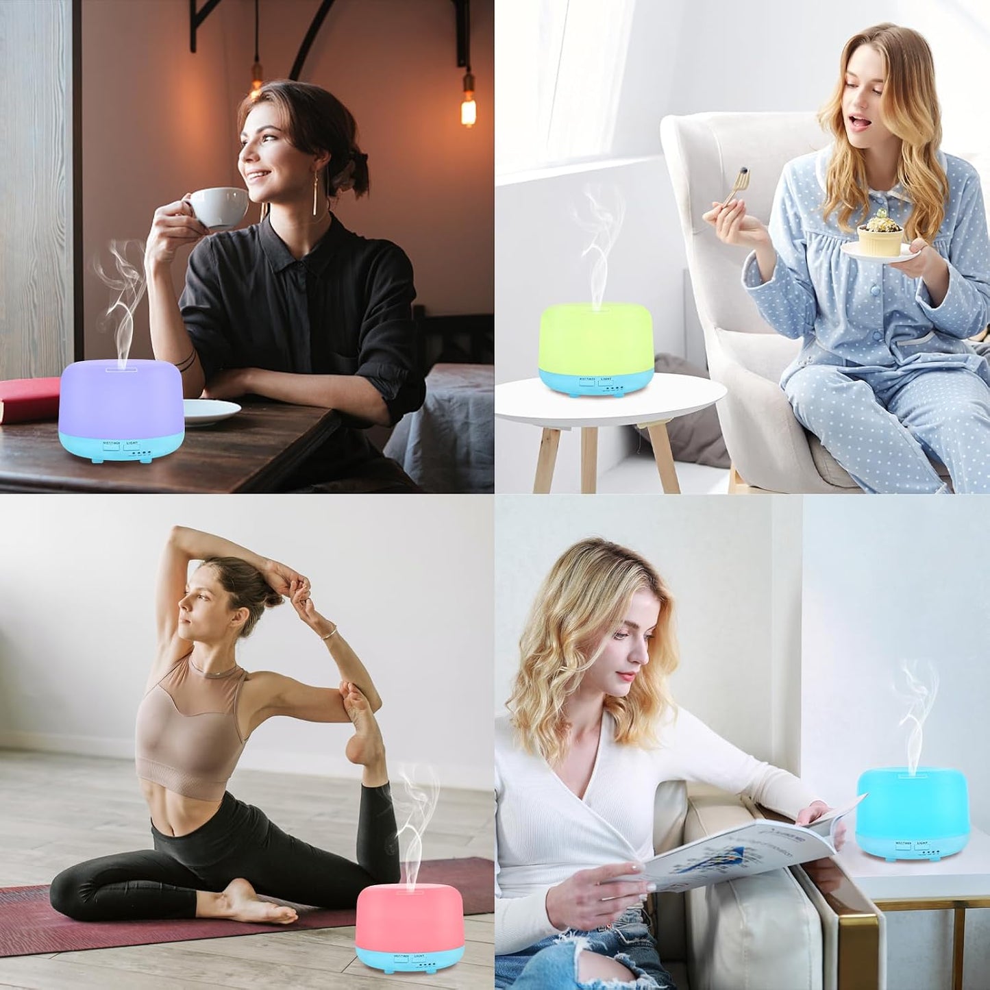 300ML Essential Oil Diffuser, Remote Control Ultrasonic Aromatherapy Oil Diffusers Cool Mist Humidifier, Waterless Auto-Off and 7 LED Light Colors for Bedroom, Yoga, SPA, Baby