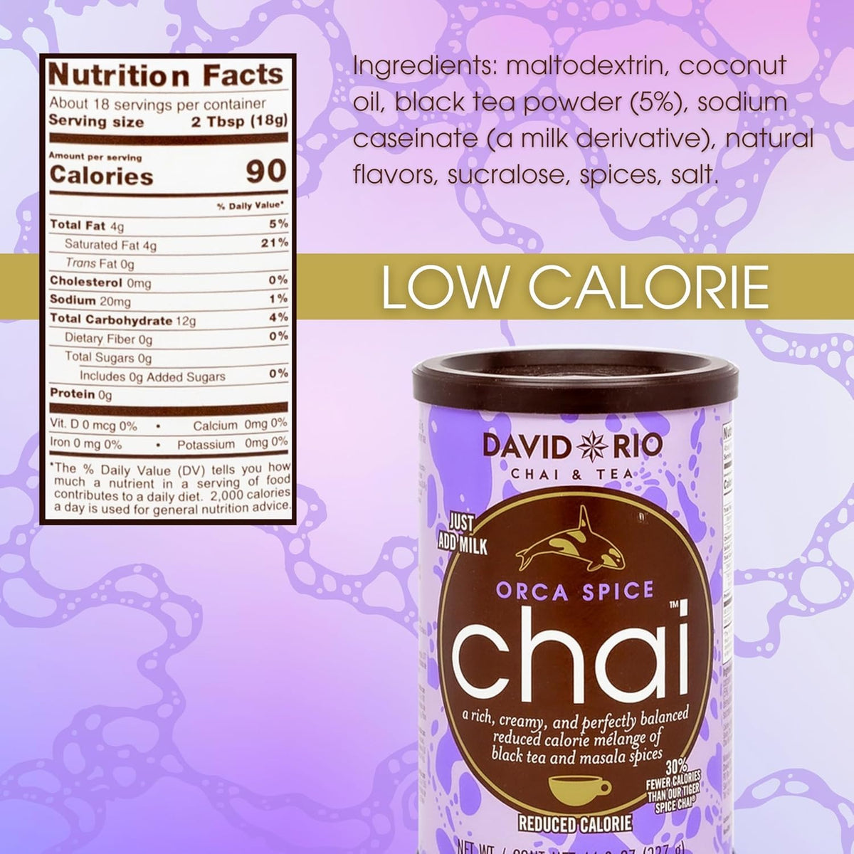 David Rio Elephant Vanilla Chai Tea Latte Mix, 14 Oz
