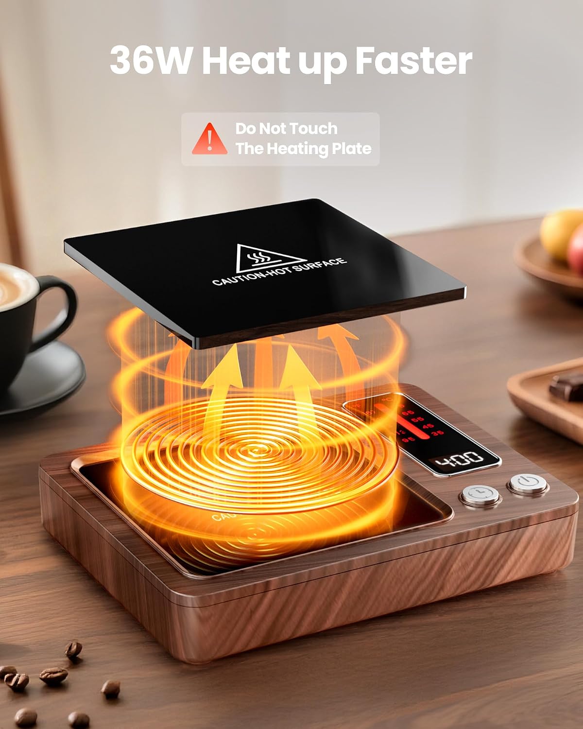 Gaiatop Coffee Mug Warmer, Smart Candle Warmer - Wood