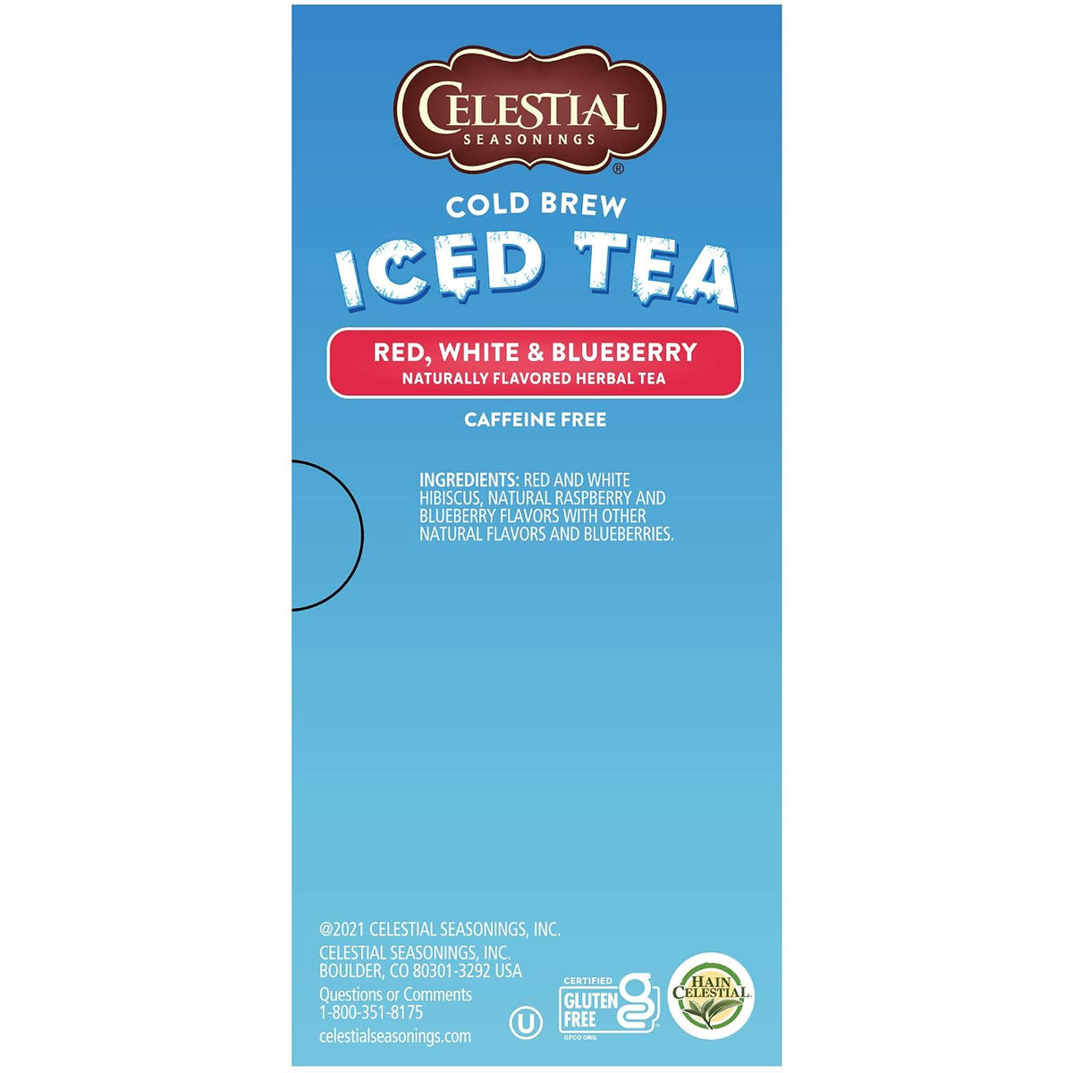 Celestial Seasonings Cold Brew Red, White & Blueberry Iced Tea Bags 18 tea bags