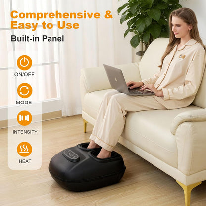 LINGTENG Foot Massager, Heated Foot Massager, Foot Massage with 3 Modes, 3 Intensity Levels, 15-Min Timer, Birthday Gifts for Women Men, Father Day Gifts, Size up to 13"