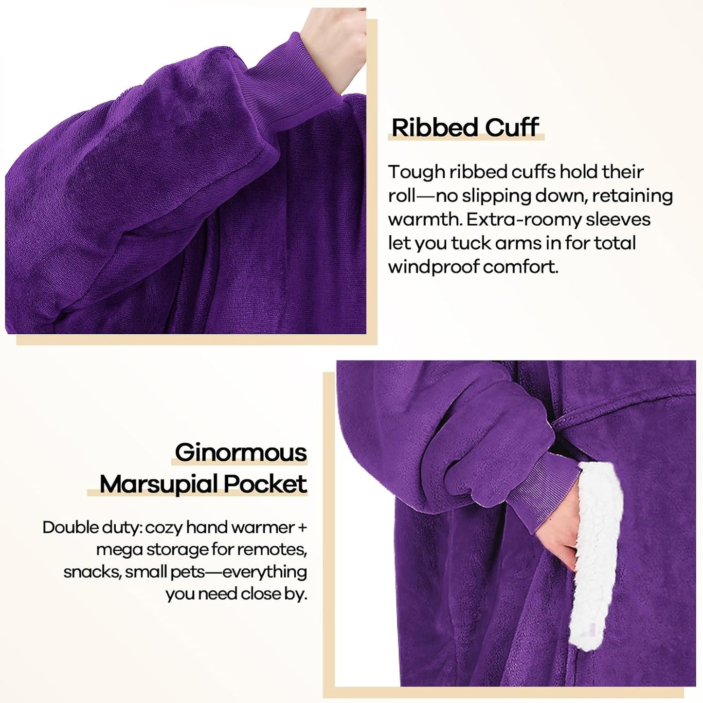 yescool Wearable Blanket Hoodie as Christmas Birthday Gifts for Women Mom - Colors A