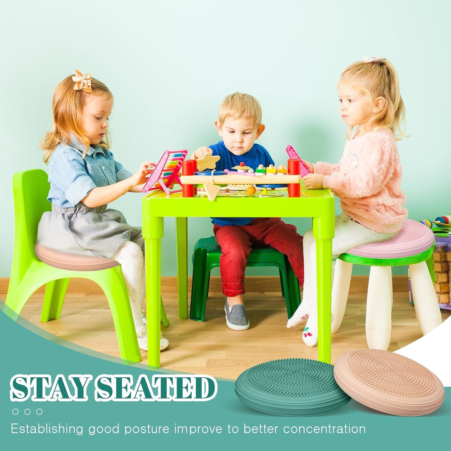 Libima 8 Pcs Wiggle Seat Inflated Wobble Cushion Sensory Seat Flexible Balance Board Balance Disc for Kids Men Women Physical Exercise Improving Posture Home Office Classroom