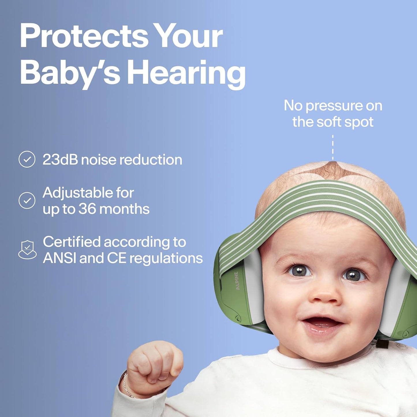 Alpine Muffy Baby Ear Protection for Babies and Toddlers up to 36 Months - CE & ANSI Certified - Noise Reduction Earmuffs - Comfortable Baby Headphones Against Hearing Damage & Improves Sleep - Blush