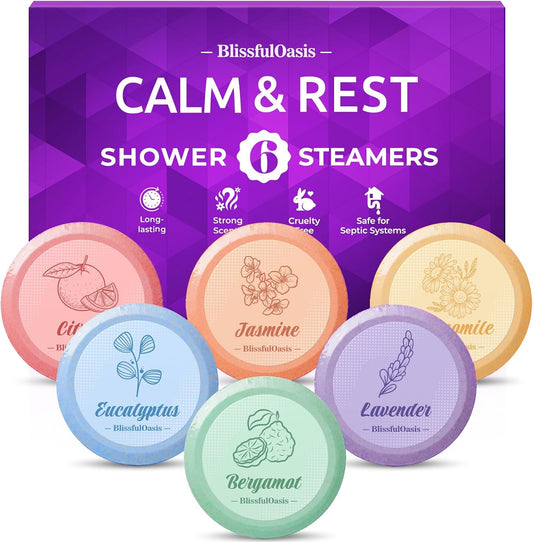 Shower Steamers 6 Packs, Shower Bath Bombs with Natural Fragrance