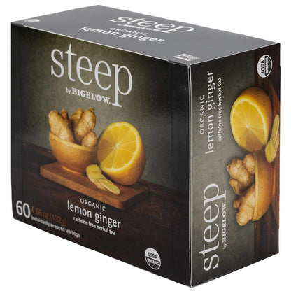 steep by Bigelow Organic Rooibos Hibiscus Herbal Tea, Caffeine Free, 20 Count (Pack of 6), 120 Total Tea Bags