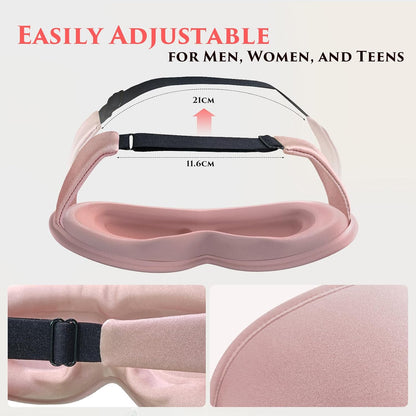 Weighted Eye Mask Cover for Sleeping - Eye Masks for Sleep with Adjustable Strap, Lash Extension Eye Covers for Women Men, 3D Contoured, Plane Travel Essentials, Blindfold for Meditation