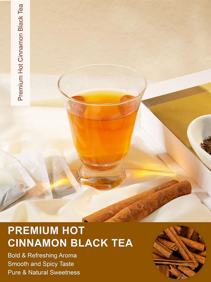 TeeLux Hot Cinnamon Black Tea Bags, Black Tea with Warming Spices, 100Count