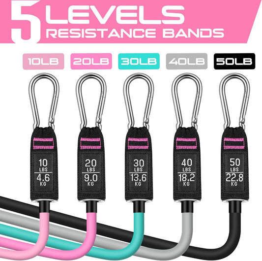 Resistance Bands with Handles, 5 Level Exercise Bands, 150LBS Workout Bands