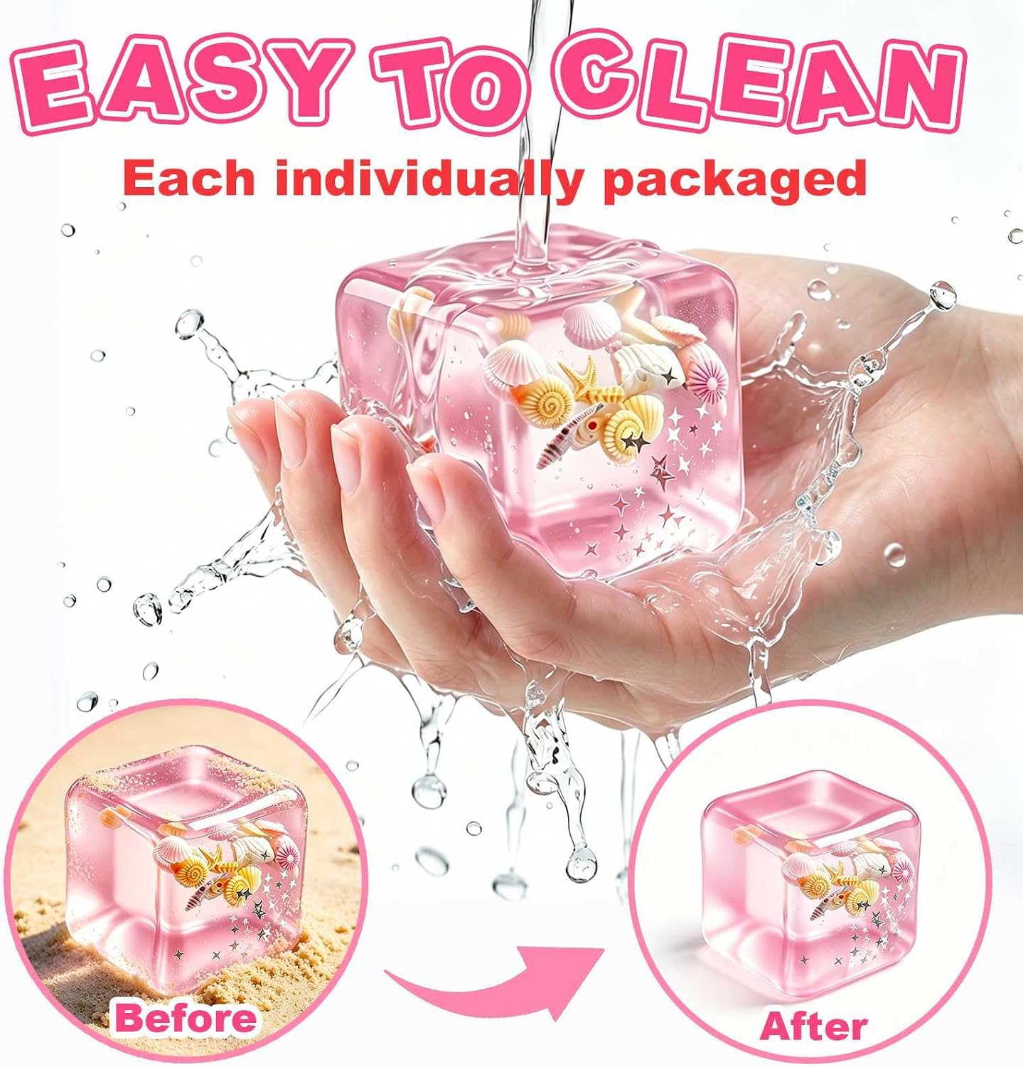 Stress Cube Squishy Fidget Toys- 2 Pack Squeeze Toys, Gifts Anxiety Relief Items for Teens & Adults Men Women, Office Desk Accessories Sensory Toy for Anxiety ADHD, Party Favors Goodie Bag Fillers
