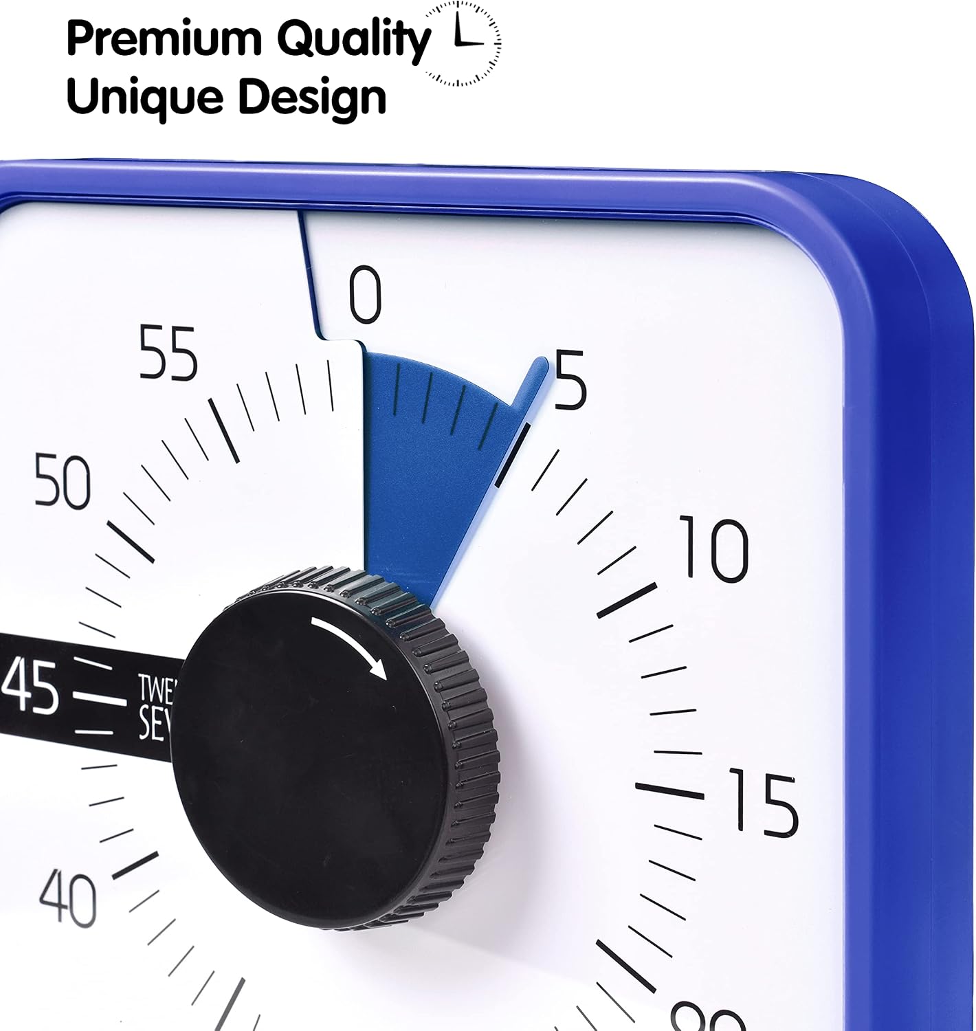Visual Timer 7.5 inch; 60 Minute 1 Hour Countdown Timer for Kids Classroom Teaching Tool Home Office Meeting, Mechanical Countdown Clock for Exam Time Management Magnetic, Navy Blue with Colorful Disc