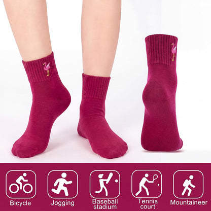 Eurzom 10 Pairs Socks Womens Crew Elastic Ankle Length Cotton Socks Aesthetic Cute Lightweight Low Cut Gifts for Women - Colors B