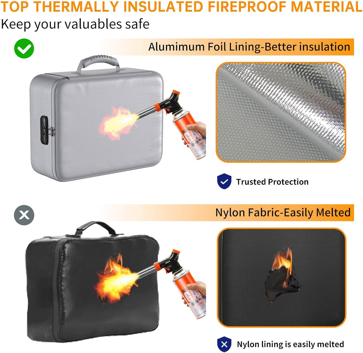 DocSafe 5200°F Fireproof Document Organizer Box with Lock, Heat Insulated