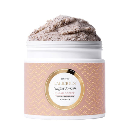 LALICIOUS Endless Summer Exfoliating & Moisturizing Body Scrub | Sugar & Coconut Oil | Pre-Shave Scrub for Ingrown Hairs & Razor Bumps | Gently Buffs & Smooths Sensitive Skin | No Parabens Large 16oz
