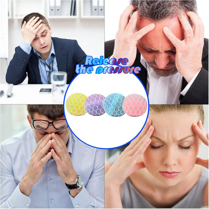 MEIEST 4 PCS Colorful Mesh Grape Stress Balls - Squeeze Color Change Fidget Toys for Stress Relief and Hand Exercise