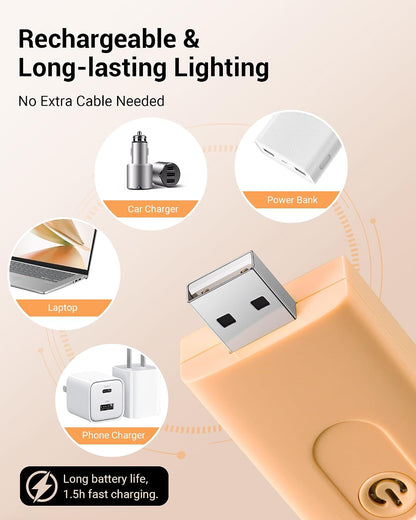 DEWENWILS USB Rechargeable Book Light for Reading in Bed, LED Book Reading Lights with Clip, Perfect for Bookworms, Kids, Warm White, Brightness Adjustable (Blue)