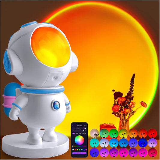 XEBKOR Astronaut Sunset Lamp,720° Magnetic Rotating RGB LED Night Light