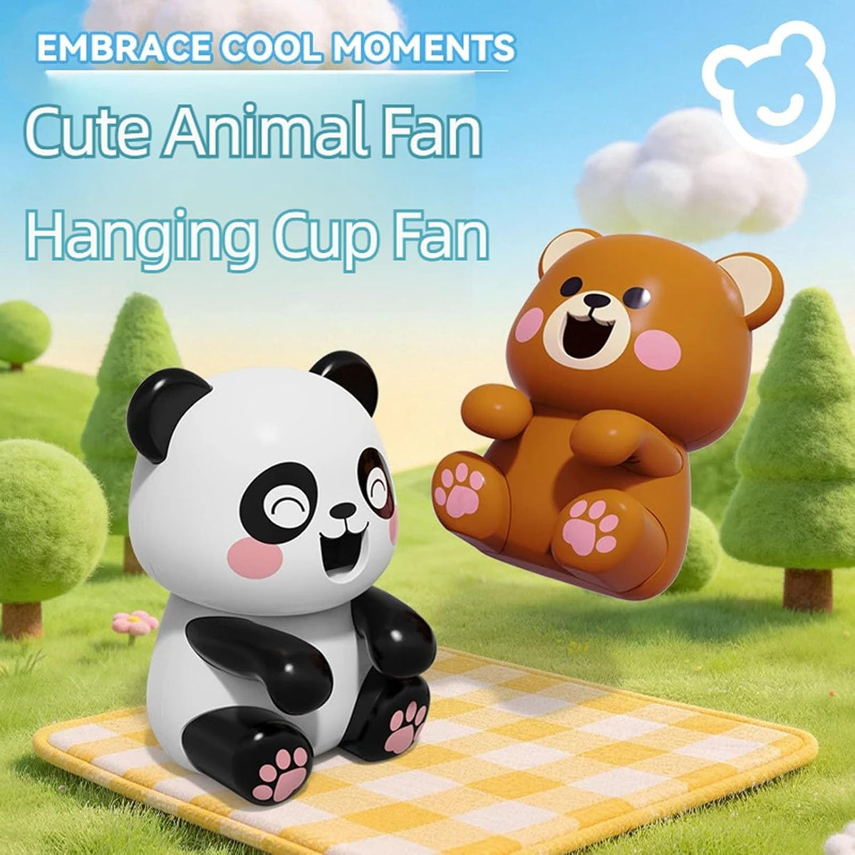 Portable Dining Meal Cooling Fan, Panda