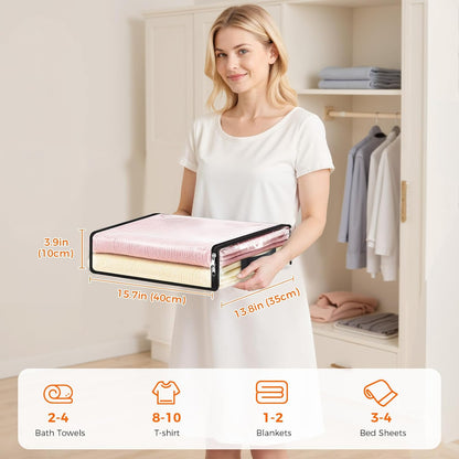 SpaceWhisper Clear Sheet Storage Bags, 6 Pack, 15.7 x 13.8 x 3.9 in