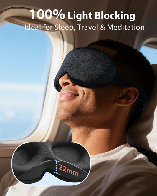 MABAO Weighted Sleep Mask, 100% Blackout Blindfold for Sleeping, Black