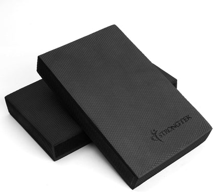 StrongTek 2-in-1 Non-Slip Balance Pad - High-Density Foam Cushion, Supportive Exercise Mat & Knee Pad for Core Training, Yoga, Pilates, Physical Therapy, Stability Training, Stretching, and Rehab