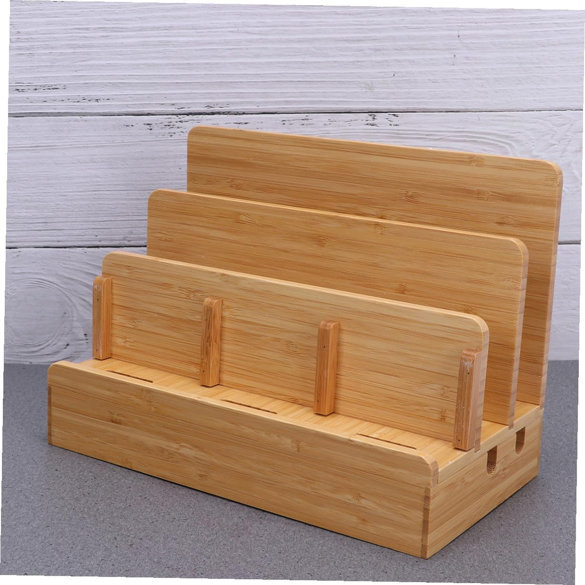 Bamboo Wood Charge Station Docking Organizer for Cellphone Tablets