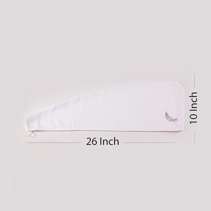100% Turkish Cotton Hair Towel Wrap for Women,Non Microfiber,400-GSM(Grams per Square Metre),AntiFrizz,Hair Plop Waffle Towels for Curly,Long&Thick Hairs,Turban Head Wrap,1Pack10x26inc