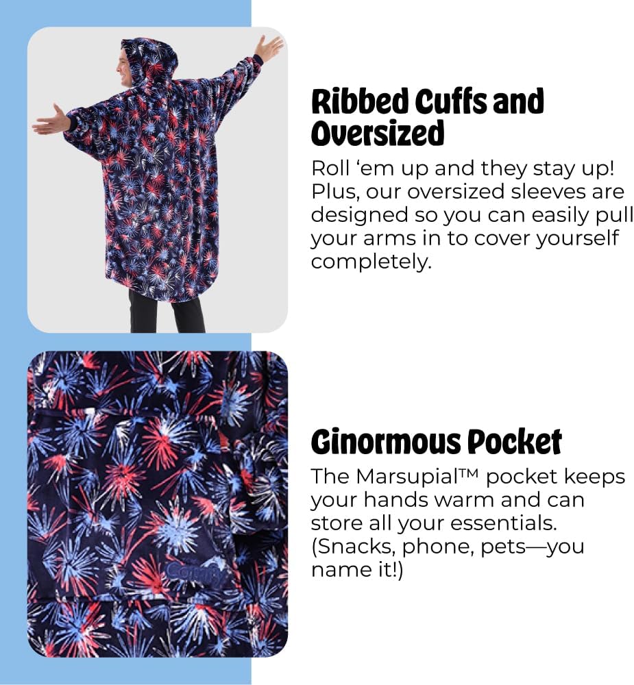 THE COMFY Dream | From Shark Tank | Patented | No Sherpa | Light Wearable Blanket Hoodie | Gift for Women & Men | One Size