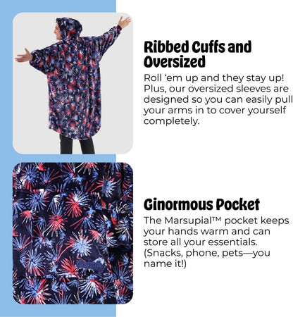 THE COMFY Dream | From Shark Tank | Patented | No Sherpa | Light Wearable Blanket Hoodie | Gift for Women & Men | One Size