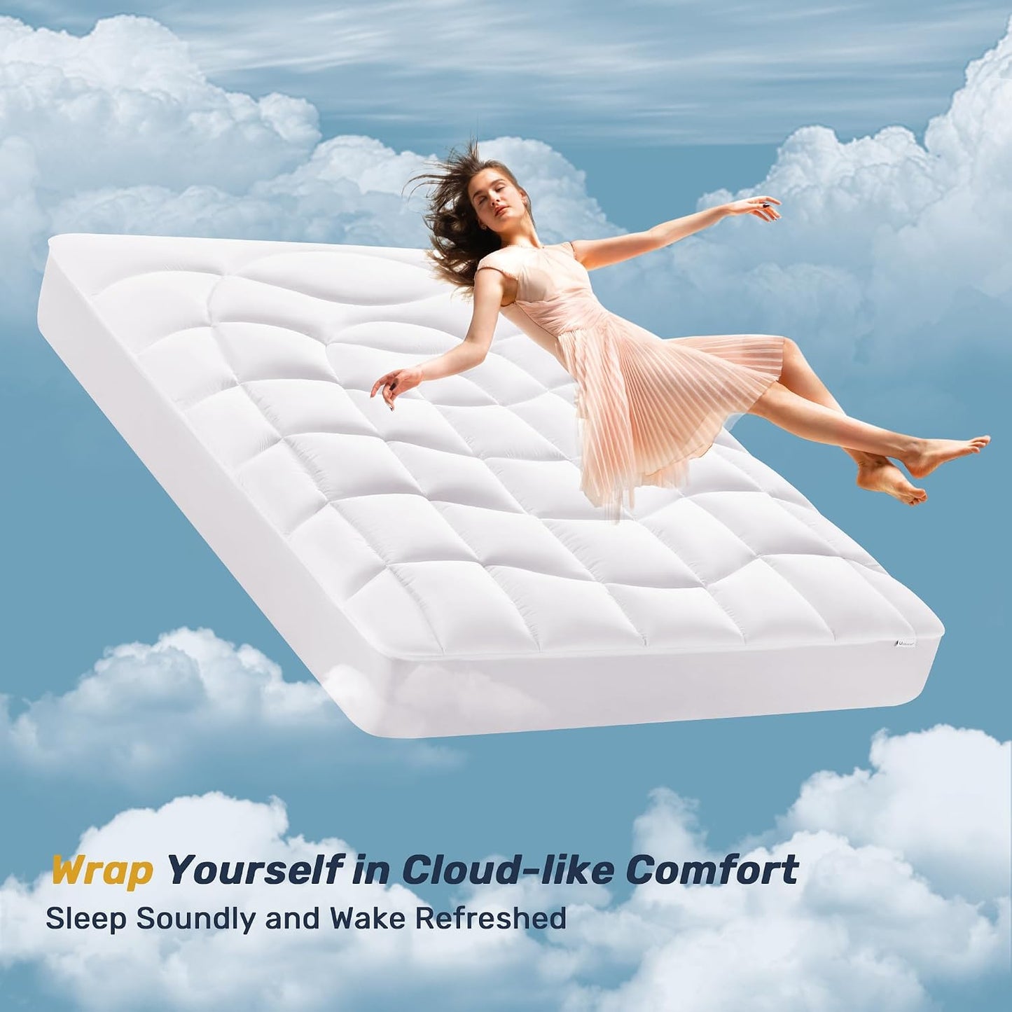 Unikome Ultra Soft Waterproof Mattress Pad King, Cooling Mattress Protector for Hot Sleepers, 5-Layers Noiseless Washable Mattress Cover with 8"-21" Deep Pocket (Light Blue, 78x80)