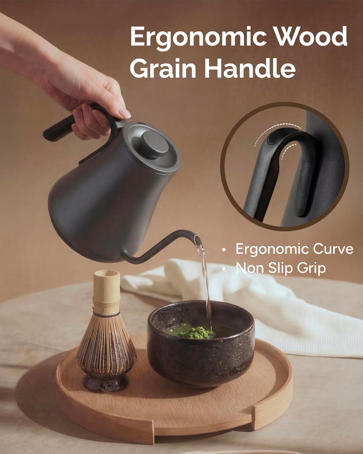 INTASTING Gooseneck Electric Kettle with ±1℉ Temperature Control 0.9 Liter