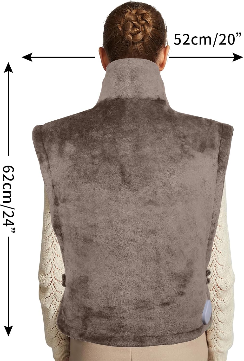 Ruqiji 19" x 24" Weighted Neck&Shoulder Heating Pad, 2.5lbs with 12 Temperature Settings&Countdown Timer,Pain Relief for Neck/Shoulders/Menstrual Pain(Dark Gray)