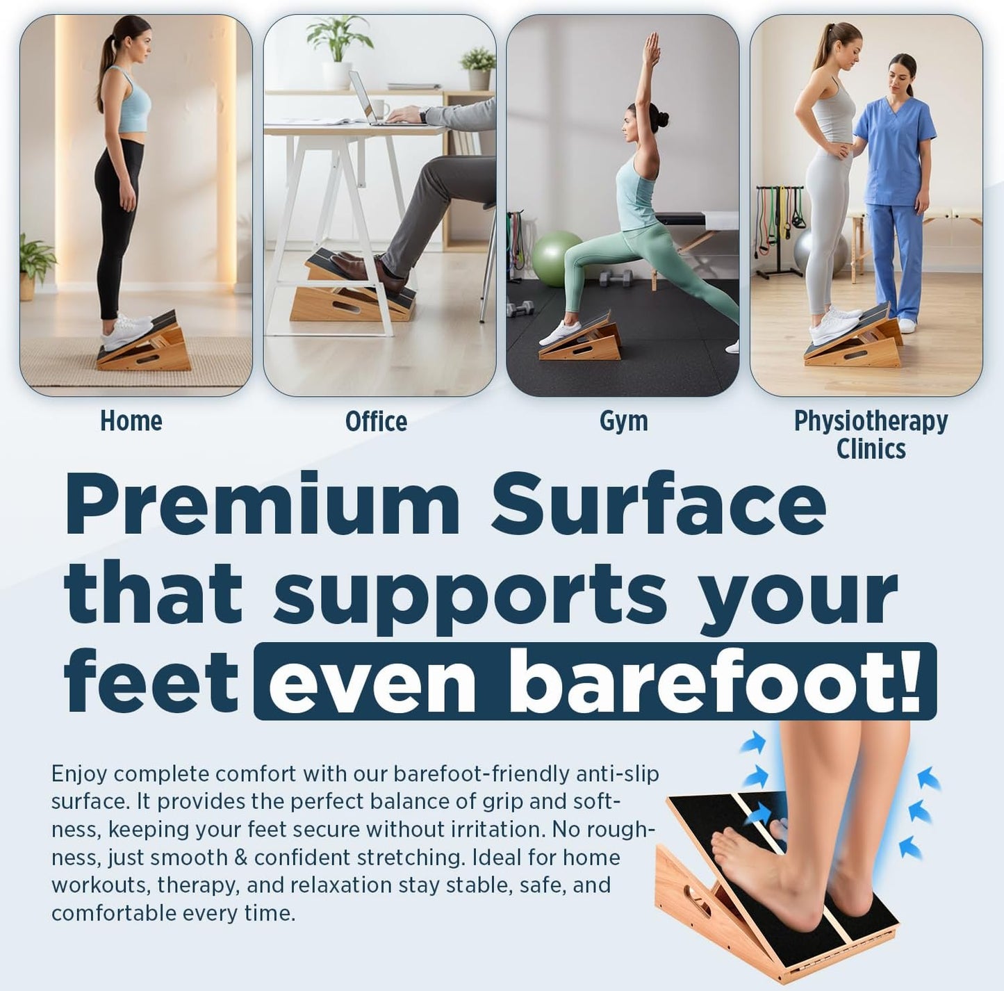 Wooden Slant Board for Calf Stretching with 5 Adjustable Angles, 500 lbs Capacity – Stable Non-Slip Calf Stretcher Incline Board – Calf Stretch Board for Mobility, Knee Pain Relief, Squats & Poster