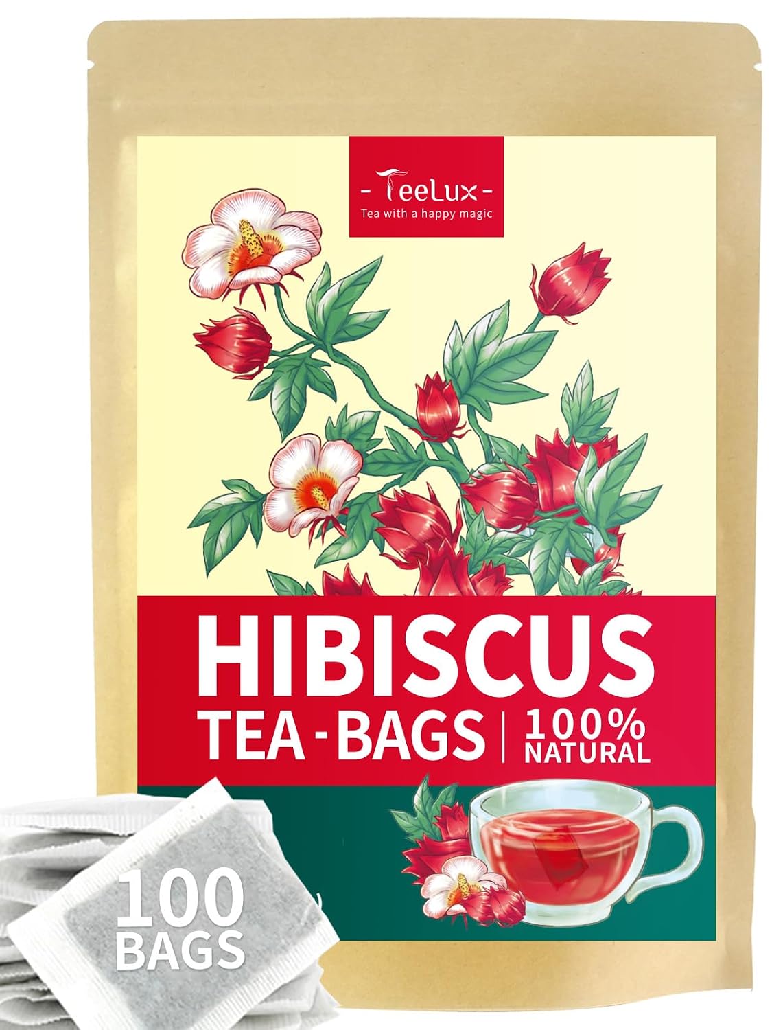 TeeLux Milk Thistle Tea Bags, Natural Milk Thistle Seed Tea, Mild & Mellow Taste, Caffeine Free, 100 Count