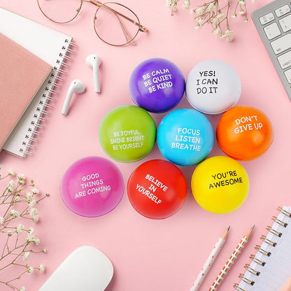 SHQDD Stress Balls for Adults, 8PCS Foam Stress Relief Toys for Kids & Adults, Bulk Squeeze Balls for Office Relief Employee Appreciation, Classroom Prizes, Student Gifts, Perfect Party Favors