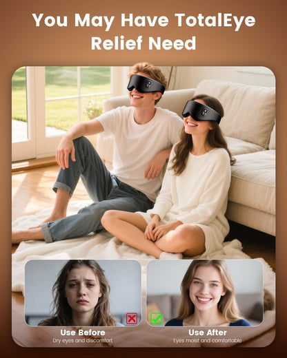 Cordless Heated Eye Mask, 4 Temp Timed Shutdown for Dry Eyes & Sleep Relief