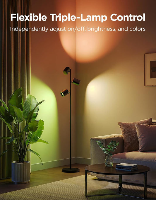 Govee Tree Floor Lamp with 3 Rotatable Lights, Compatible with Matter