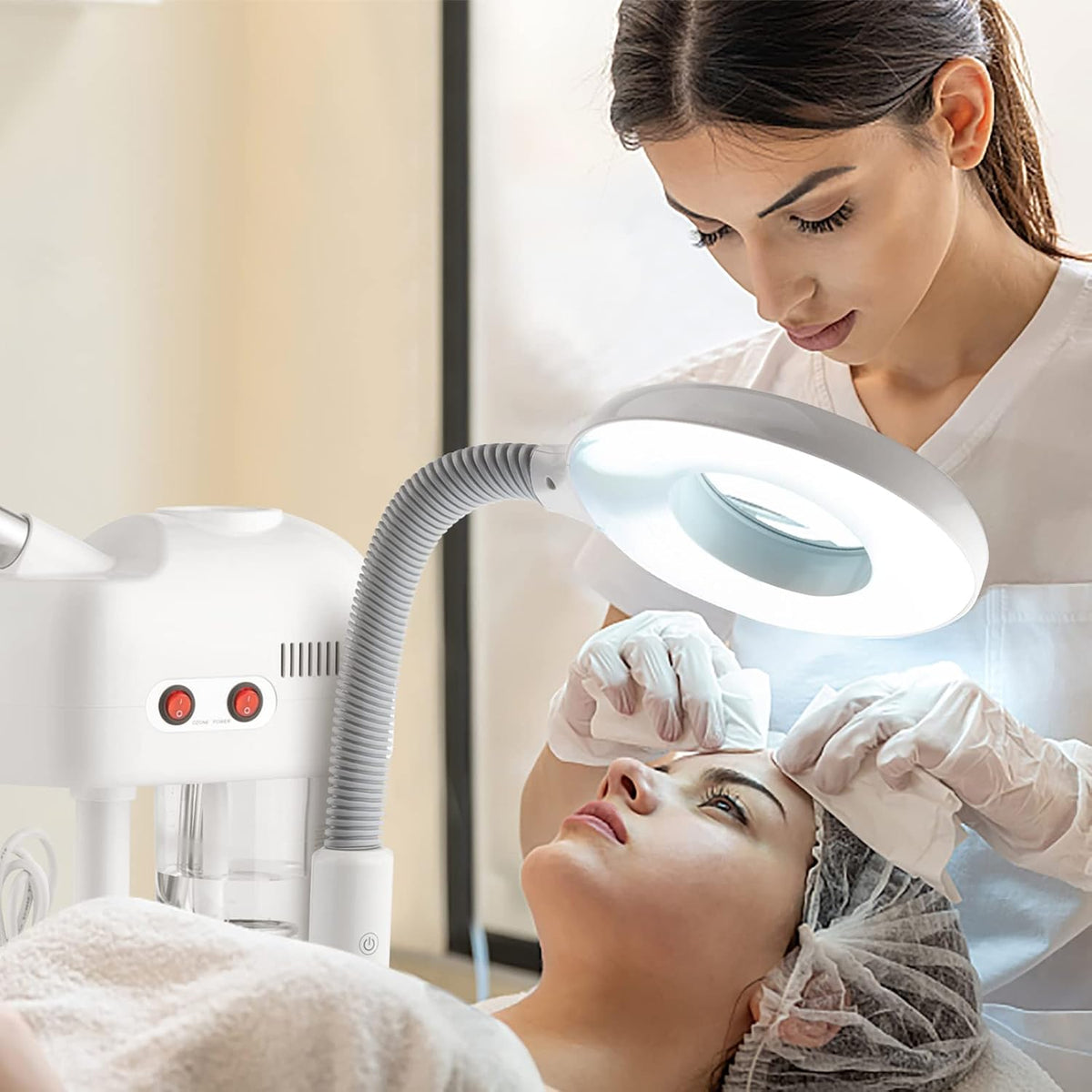 Winado 2 in 1 Facial Steamer with 5X Magnification Light, Deep Cleaning