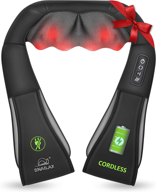 Snailax Cordless Shiatsu Neck and Shoulder Massager with Heat