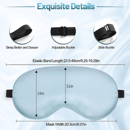 Sleep Mask, Silk Eye Mask for Sleeping with Adjustable Strap, Satin Blackout Sleeping Eye Mask for Men&Women, Comfortable Blindfold Eyeshade for Night Sleep(Black)