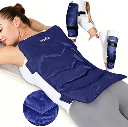 REVIX XXL Full Back Ice Pack Wrap, Reusable Gel Cold Compress for Upper and Lower Back, Long-Lasting Flexible Ice Pack for Muscle Fatigue, Soreness, and Post-Workout Recovery