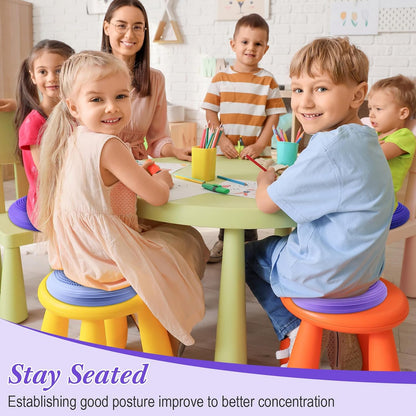 Libima 4 Pcs Wiggle Seat Inflated Wobble Cushion for Sensory Kid 13 Inches Balance Disc Flexible Seating for Classroom Sensory Pad for Chair Wiggle Cushion