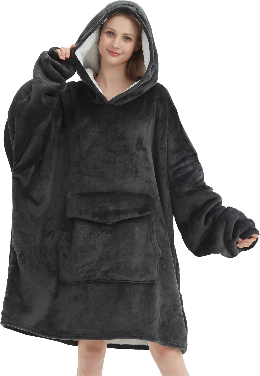 Fiosnow Sun and Moon Blanket Hoodies for Women and Men Adult Oversize Wearable Blanket Hoodies for Soft and Warm