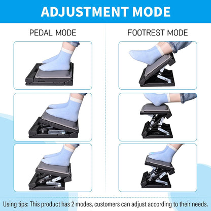 Scalebeard Foot Rest for Under Desk at Work,Height Adjustable Infinite Angle Ergonomic Foldable Footrest for Office, Gaming,Computer, Removable Pad Desk Foot Stool with Massage Beads,for All Seasons