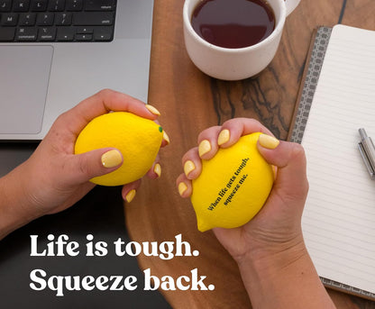LemonAid – Set of 2 Stress Balls – Soft & Firm Squeeze Levels | Fun Stress Relief Hand Exerciser | Perfect Christmas, Birthday & Appreciation Gifts for Teachers & Employees