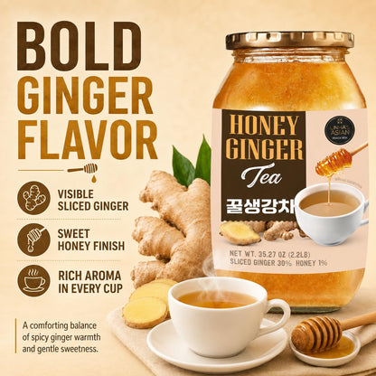 Unha's Korean Honey Ginger Tea, Sliced Ginger, 35.27 oz