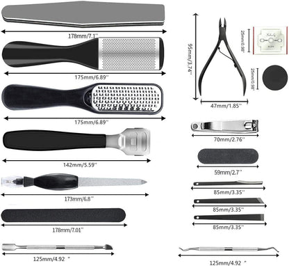 36 in 1 Pedicure Kit, Professional Pedicure Tools Foot Rasp Foot Dead Skin Remover for Home & Salon Care