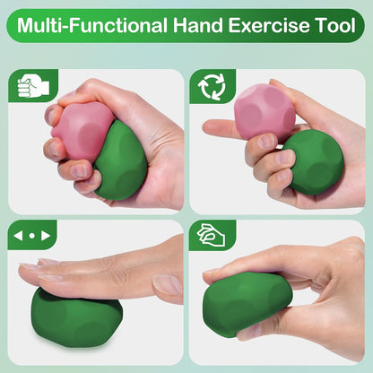 Sensory Stress Balls - Fidget Toys for Adults & Teen, Silicone Polyhedron Hand Therapy Ball with Beads Inside Relief Stress Squeeze Toy for Autism & ADHD, Office Desk Toy