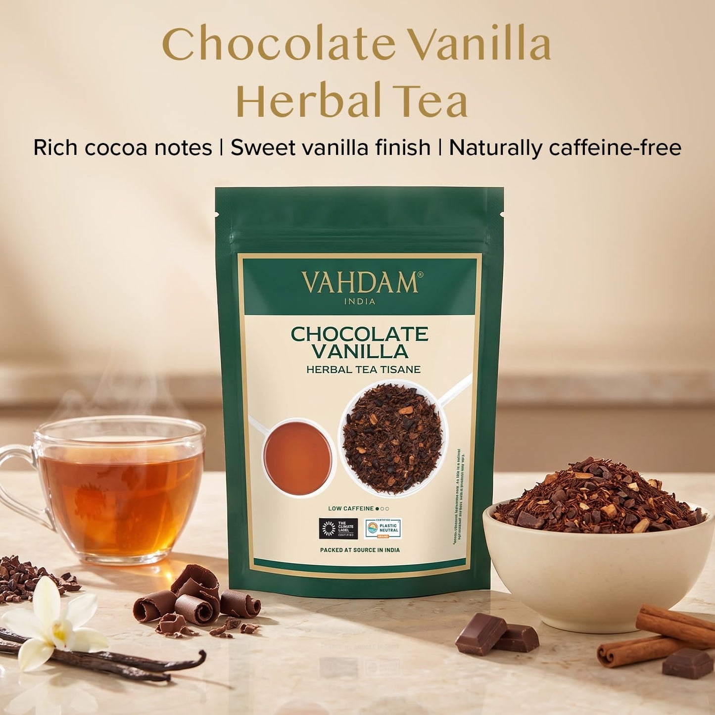 VAHDAM Instant Chai Latte - 10 Sachets (7.7 Oz / 220g) | Authentic Indian Chai with Natural Spices | Just Add Water, No Steeping Required | Creamy Chai Latte Anytime
